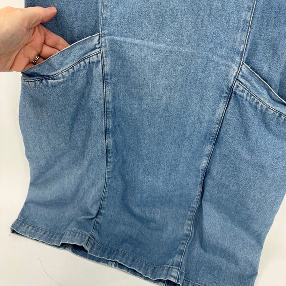 Vintage Denim Dress Womens 9 / 10  Knee Length Shift Kalifornia Speed Control - Picture 4 of 6